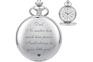 ManChDa Engraved Pocket Watch to Dad Gift, Vintage Steampunk Pocket Watches with Chain for Men,Father's Day Gift, Nice Gifts for Your Dad