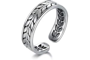 wynn's Solid 925 Sterling Silver Ring for Women, Adjustable Vintage Silver Thumb Ring, Unisex Resizable Celtic Knot Infinity Open Finger Rings, Silver Toe Rings for Women Mens Girls