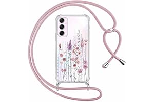 Yoedge Handyband Handyhülle für Samsung Galaxy A55 5G 6,5" Hülle mit Band, Aesthetic Muster Blumen Durchsichtig Case mit Kordel zum Umhängen, Weiche TPU PC Stoßfest Schutzhülle für Samsung A55,03