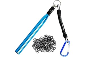 LAIBOREC Herramienta de aparejo loco, aparejos de cebo de pesca, herramienta de anillo de aparejo loco con 70 juntas tóricas de gusano, kit de gusano loco para cebos suaves Senko Neko Finesse Stick