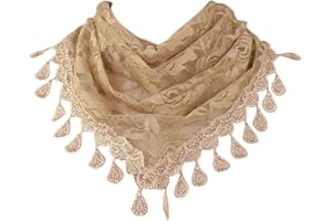 MAIRY Scarfs for Women Ladies Elegant Lace Tassel Shawl Scarves Hair Wrap Triangle Scarf GBSJJ0001