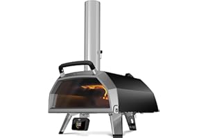 Ooni Karu 2 Pro - Four à pizza Bois/Gaz/Charbon multi-combustibles – Compatible four a pizza gaz - Thermomètre intégré - Connexion smartphone - Pierre 43 cm - 60 Sec de cuisson