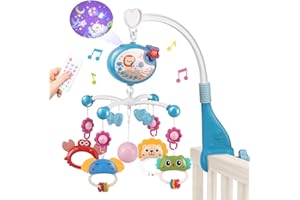 AMY & BENTON AmyBenton Baby Crib Mobile Babybett mit Musik und Lichtern, Babymobile für Bett mit Timing-Funktion und Projektor, Elektrische Mobile baby Mädchen Jungen