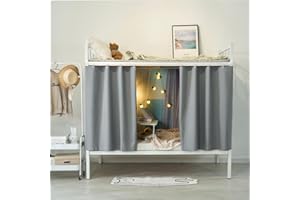 XINCHIA Cabin Bottom Bunk Bed Curtains Drapery Blackout Drapes Single Bed Tent Curtain Lightproof Dustproof Dormitory Bedding Canopy Students Shading Bedding Privacy Draperies Cloth for Single Sleeper Dorm