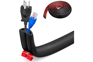 BUERPINKING Pont de câbles, petite goulotte de câble flexible, auto-adhésive, 3 m x 3 cm de large, cache-câbles pour tous les câbles d'alimentation, entrepôt, maison, bureau, noir