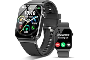 STECEi Montre Connectée Homme Femmes avec Appel Bluetooth, 1.85" Smartwatch avec 110+ Sportifs,Etanche IP68 Smart Watch, Podometre/Cardiofrequencemetre/Sommeil, Montre Sport pour iOS Android, Noir