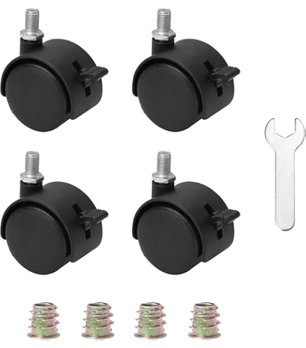 Lot De 10 Roulettes Pivotantes à Billes - Tige Filetée M5 - Capacité 30kg/pièce - Pour Meubles Et Armoires