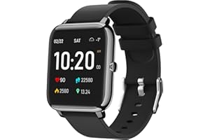 IDEALROYAL Montre Connectée Homme Femmes, Smartwatch Intelligente Montre Sport Podomètre Moniteur de Sommeil Cardiofréquencemètre Montre Étanche pour iOS Android 1,4 Pouces Bracelet Connecté