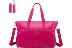 ROYAL FAIR Nappy Changing Bags, Baby Changing Bag For Mom And Dad Portable Messenger Tote Bag With Pram Clips, Maternity Diaper Bag Travel Tote Bag (42x33x18CM, Peach Color)