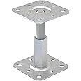 SS8® Fence Base Support Adjustable Brackets Galvanised Elevated Post Feet Concrete Pergola Timber 100/100 (h: 100-150mm)