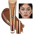 Anglicolor Contour Stick With Cushion Applicator,Cream Bronzer Contour Wand Long Lasting,Liquid Bronzer Contour Smooth Lightweight,Vegan & Cruelty-Free (02#FAIR/MEDIUM, 12ml)