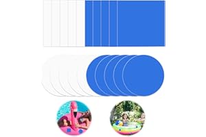 KUIRUNRX PVC Parches Impermeables,Reparación Autoadhesivos PVC Parche,20 Piezas Piscina Parches Kit Autoadhesivo,Inflable,Azul