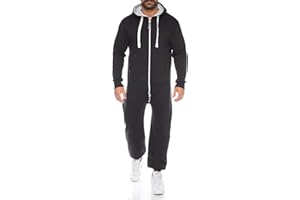 RAFF&TAFF Raff & Taff Herren Jumpsuit Overall Trainingsanzug Fitnessbekleidung onesie Ganzkörperanzug Basic und Schlicht