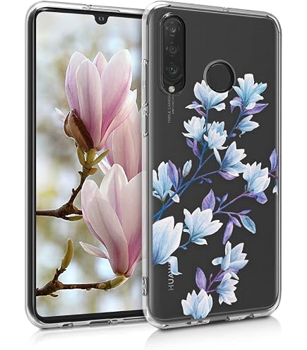 Yoedge Cover Per Huawei P30 [2 Pezzi] | Custodia In Silicone Morbido Matte Con Disegno Farfalla Floral | TPU Ultra Sottile Antiurto | Viola Chiaro