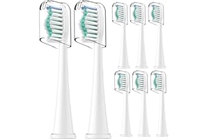 Rebeool 8 Stück Ersatzbürsten Kompatibel mit Philips Sonicare, Zahnbürstenaufsatz für Protective4500, 4500, 3100,Diamond 9000 Aufsteckbürste für täglich präzise Zahnreinigung, Weiß
