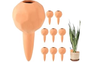 EXLECO 8X Mini Cône en Argile Goutte à Goutte 70ml Globes D'arrosage en Céramique Arrosage Bouteille Automatique Terre Cuite pour Arroser Distributeur d'eau pour Plantes Terracotta Watering Pots