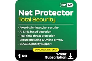 Net Protector Antivirus for PC Total Security 2025, 1 PC, 1 Year (Email Delivery in 1 Hour - No CD)