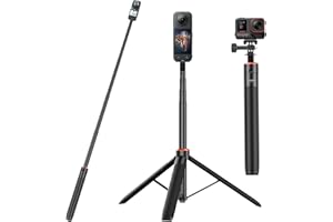 VKESEN Perche Selfie 136cm avec Trepied Intégré pour Insta 360 X5/X4/X3/ONE X2/One X/Ace/Ace Pro/Ace Pro 2/on RS (sans 1-inch 360), DJI Osmo 360 - Accessoires 2 en 1 pour insta360