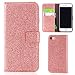Produktbild iPhone 5S Hülle,iPhone SE Brieftasche Ledertasche Handy Hülle,Niedliche Vintage Slim dünn 3D Glitzer Bling Sparkle PU Lederhülle Kreative Persönlichkeit Design Muster Flip Schale Tasche Folio Wallet Bookstyle Klapphülle Case Cover für iPhone 5S/SE,Magnetverschluss Leder Cover Case Hülle mit Ständer Etui Karten Slot Schutzhülle für Apple iPhone 5S/SE 4.0 Zoll Screen,Rose Gold