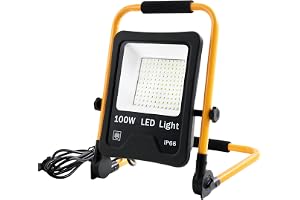 UISEBRT LED-arbetsbelysning 100W 8500LM, Portabel LED-strålkastare Vattentät IP66 Arbetslampa för verkstad Byggarbetsplats Ga