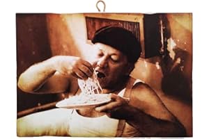 KUSTOM ART Quadro Quadretto Stile Vintage Attori Famosi Fantozzi. Stampa su Legno per Arredamento Ristorante Pizzeria Trattoria Bar Albergo Locanda