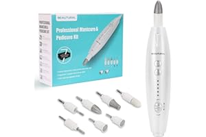 BEAUTURAL Manicure e Pedicure Elettrico Professionale Kit, Potente Fresa per Unghie con 7 Accessori, Sistema di Lucidatura per Unghie di Piedi e Mani