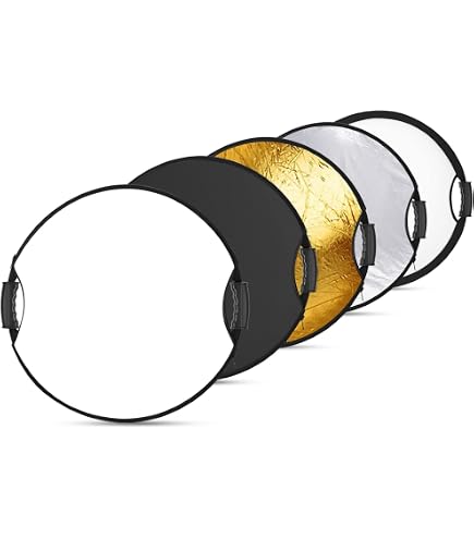 Réflecteur 5 En 1 Pliable 60 Cm – Diffuseur De Lumière Portable Or/Argent/Blanc/Noir/Gris Avec Sac De Transport Pour Studio, Portrait, Mariage & Selfies