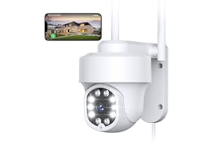 NETVUE Camara Vigilancia WiFi Exterior, Domicilio FHD Vista a 360° y Audio Bidireccional, Interior y Detección de Movimiento, Visión Nocturna en Color