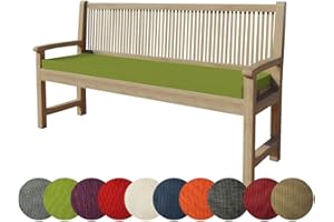 Chilly Pilley Cuscino Trapuntato Per Panca Da Giardino Con Passanti (100 X 40 X 5 Cm, Verde)