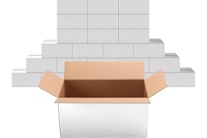 PETAFLOP 25 Stück robuste weiße Versandkartons, ideal für Lagerung und Transport, Maße: 25,4 x 12,7 x 12,7 cm - Ihre perfekte Verpackungslösung
