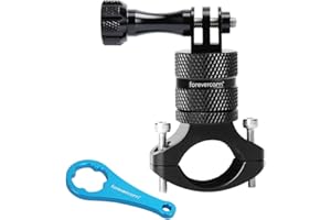 Forevercam Manillar para cámara de acción de montaje en bicicleta, de aleación de aluminio, soporte para bicicleta de montaña de 360 grados, soporte para soporte de soporte de soporte compatible con modelos GoPro y cámaras de acción