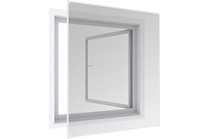 Windhager Insektenschutz Magnetfenster Magnet Rahmen für Fenster Fliegengitter Mückengitter, werkzeugfreie Montage, Schwarz, 100 x 120 cm, 04300, Anthrazit