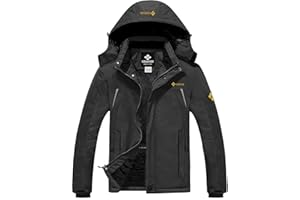 GEMYSE Męska wodoodporna kurtka narciarska, wiatroszczelna, polarowa, kurtka zimowa z kapturem