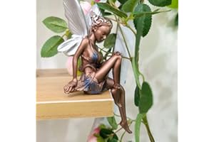 AGDLLYD AIITLLYNA Estatua de Hada,Hadas Figuras Decoracion,Estatua de Jardín de Resina,Hadas para Jardin Exterior,Estatua de Hada Sentada para Decoración de Casero Jardín Patio (B)