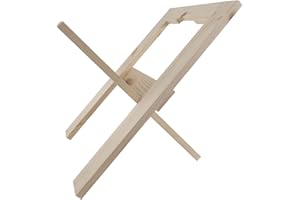 WooDeeDoo Wooden Newspaper Magazine Rack - 34 x 32 x 35 cm - Natural Unpainted Decorative Pine Freestanding Storage Basket Paper Prints Photos Books Holder Organiser