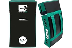 Sporteq Kick Shield Curved Pad | Shock Absorbing Gel Foam Shield For Martial Arts Training, UFC, MMA, Kickboxing and Karate | Heavy Duty PU Outer Cover