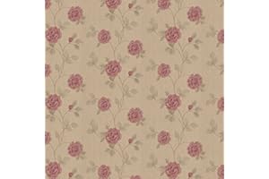 MyTinyWorld Pack of 5 Dolls House Dark Pink Climbing Rose Wallpaper Sheets