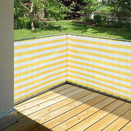 Balkon Sichtschutz 0,90 x 5m Gelb Weiß - 2