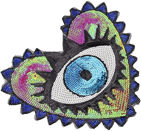 YNuth Sequins Sew on DIY Clothes Heart and Eye Pattern Patch Clothes Accessories for T-shirt Jeans Clothing Bags Curtain