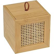 WENKO Wasmand Bamboo natuur - wasmand, met waszak Inhoud: 55 l, bamboe, 35 x 60 x 35 cm, natuur