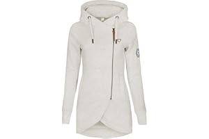 ELFIN Women's Long Sleeve Zipper Hoodies Sweatshirt Jumper Jacket Coat Outwear Pullover Hoody