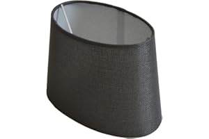 B & S Lampenschirm oval aus Stoff im skandinavischen Design H 14 / L 20.5 cm (anthrazit)
