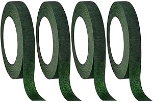 YSTrillion Cinta Floral,4 Rollos Cinta Adhesiva Floral para Tallo,Cinta de Florista, Cinta de Florista Autoadhesiva Cinta para Ramo,Envoltura de Flores, Fabricación de Manualidades,27m x 12mm