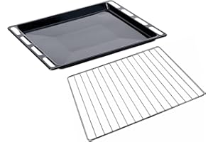 N2 ELECTROITALY Kit Leccarda + Griglia per Forno, Compatibile con Ariston Hotpoint Whirlpool, Dimensioni: 447x365 (mm) Ricambi Originali, Modelli Compatibili ACMK6121 BS53X CP757GT