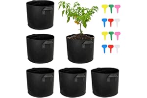 KBIBCK 6 Stücke Pflanzsack, 3 Gallonen Pflanztasche, 12L Pflanzbeutel mit Griffe, Wiederverwendbar Pflanze Wachsende Tasche, Kartoffel Pflanzsack für Tomaten, Kartoffeln, Gemüse, Blumen, Balkon