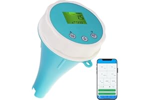 DANOPLUS Testeur de qualité d'eau intelligent : Moniteur flottant Bluetooth 6-en-1 pour piscines, spas et cultures hydroponiques - mesure du pH, de l'EC, de l'ORP, du chlore, de la salinité et de la températur