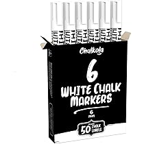 4 Pennarelli A Gesso Securit Chalk Star - Punta 1-2 Mm, Bianco, Lavabile, Per Lavagne E Vetri - Foto 12
