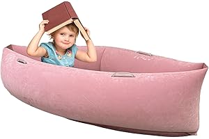 SZSMART Sensory Pea Pod Chair for Kids, Inflatable Hugging Peapod Couch Air Lounger Chair to Relieve Stress for Children with Autism (LightPink)