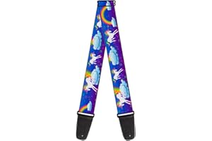 Sangle de guitare par Buckle-Down 34-60" Unicorns/Rainbows/Stars Blue/Purple