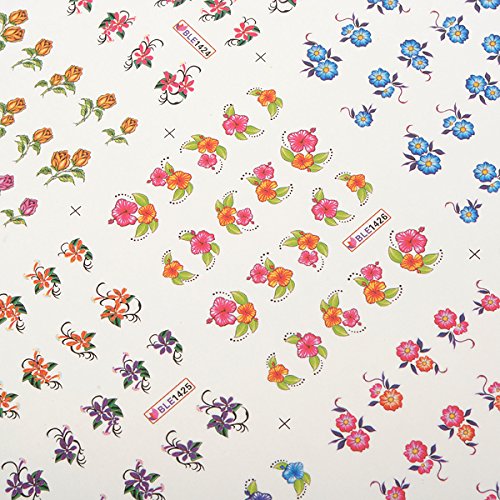 Preisvergleich Produktbild Bluelover 3D Blumen Cartoons Muster Nail Art Dekoration